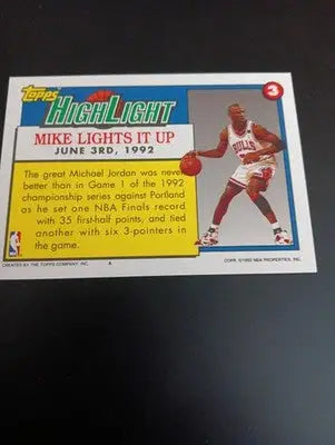 1992-93 Topps - Highlights Michael Jordan #3. Chicago Bulls. NRMT+