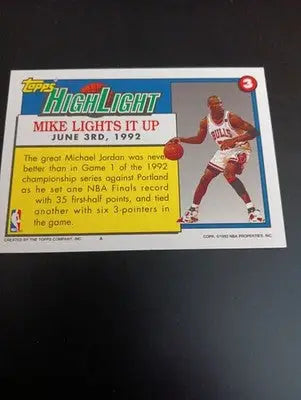 1992-93 Topps - Highlights Michael Jordan #3. Chicago Bulls. NRMT+