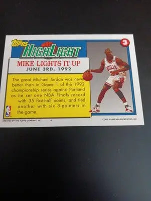 1992-93 Topps - Highlights Michael Jordan #3. Chicago Bulls. NRMT+