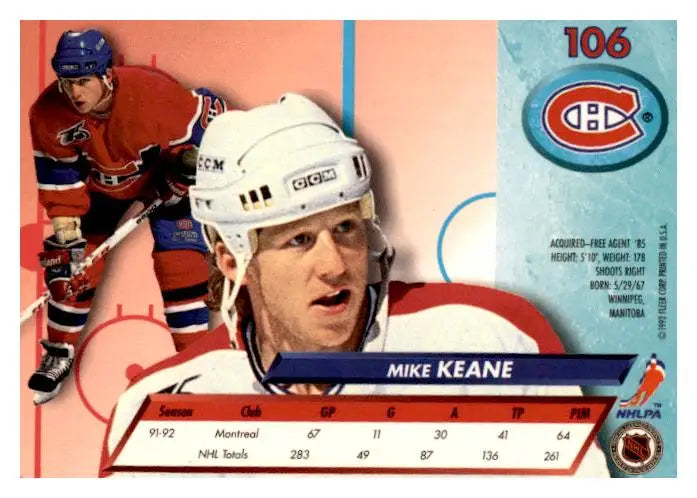 1992-93 Ultra #106 Mike Keane - Hockey Card Single