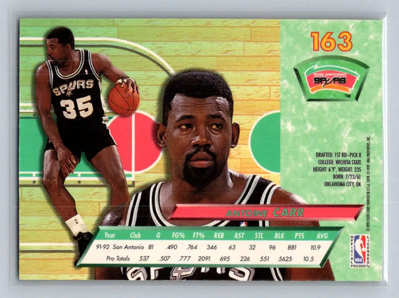 1992-93 Ultra #163 Antoine Carr San Antonio Spurs - Basketball Card Single
