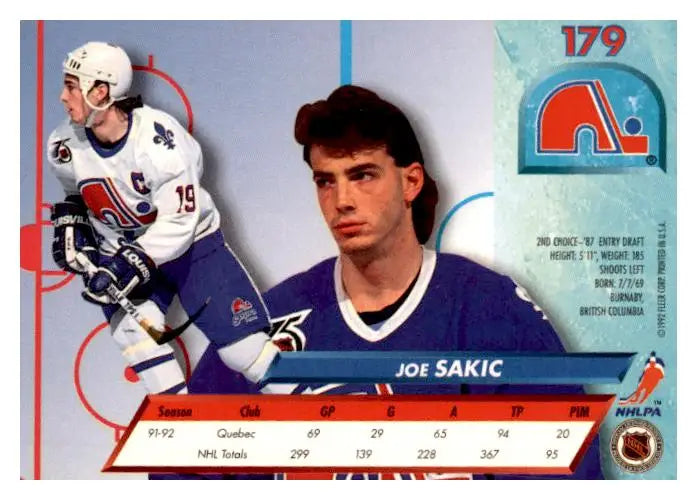 1992-93 Ultra #179 Joe Sakic - Hockey Card Single