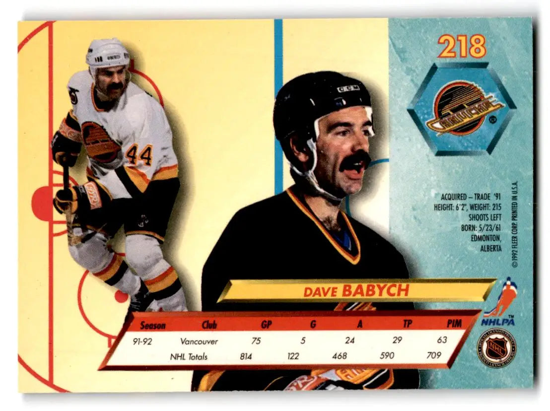 1992-93 Ultra #218 Dave Babych - Hockey Card Single