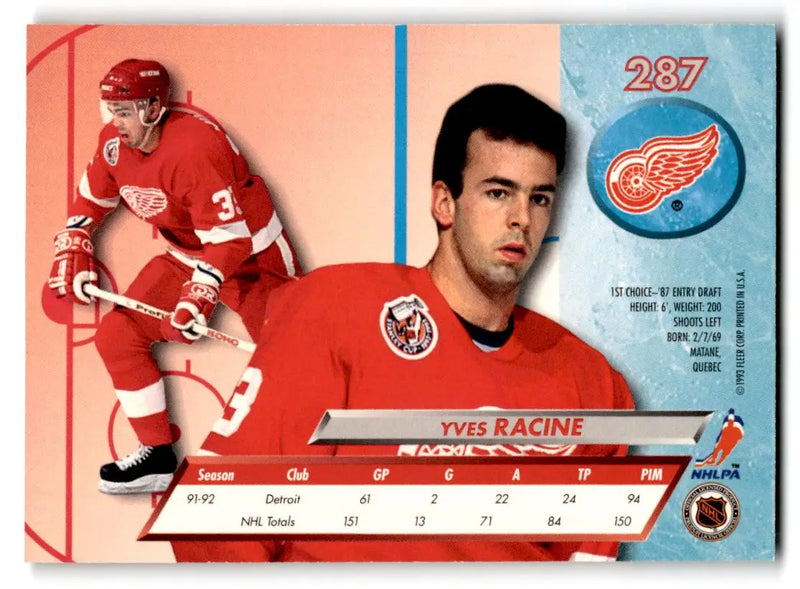 1992-93 Ultra #287 Yves Racine - Hockey Card Single