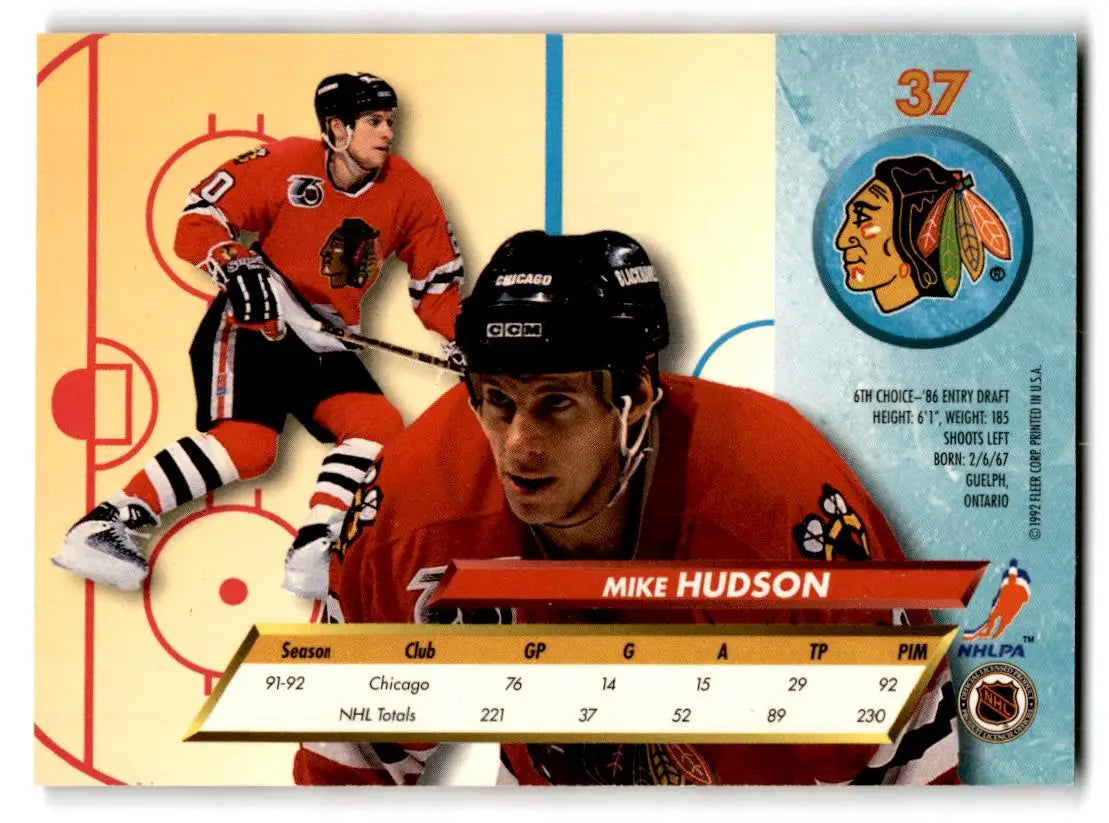 1992-93 Ultra #37 Mike Hudson - Hockey Card Single