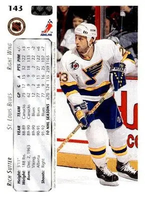 1992-93 Upper Deck #143a Rich Sutter - Hockey Card Single