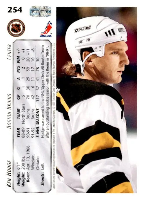 1992-93 Upper Deck #254a Ken Hodge - Hockey Card Single