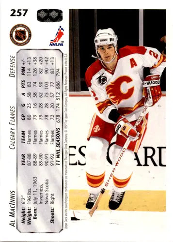 1992-93 Upper Deck #257 Al MacInnis NM Near Mint Flames ID:46067 - Hockey Card Single