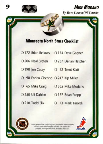 1992-93 Upper Deck #9 Mike Modano NM Near Mint North Stars TC ID:46071 - Hockey Card Single