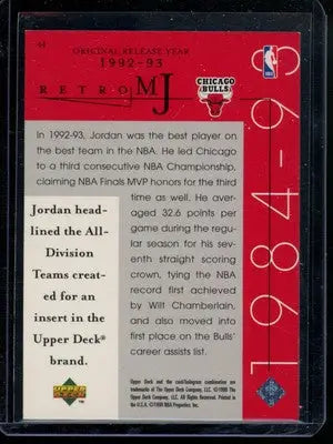 1992-93 Upper Deck Michael Jordan #44 Basketball - Basketball Card Single