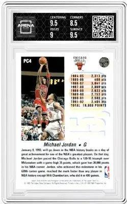 Graded Upper Deck Michael Jordan basketball card in protective slab for collectors