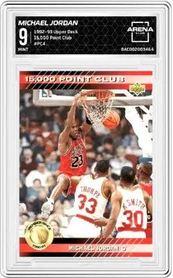 Graded 1992-93 Upper Deck Michael Jordan basketball card in excellent condition