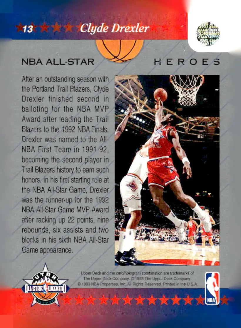 1992-93 Upper Deck NBA All-Stars #13 Clyde Drexler - Basketball Card Single