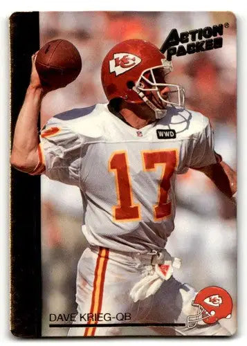 Vintage football trading card featuring Dave Krieg Kansas in original gloss Kansas City Chiefs