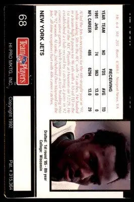 1992 Action Packed Rookie/Update Al Toon 68 New York Jets
