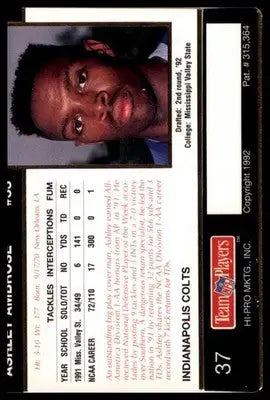 1992 Action Packed Rookie/Update Ashley Ambrose RC 37 Indianapolis Colts