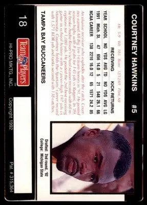 1992 Action Packed Rookie/Update Courtney Hawkins RC 18 Tampa Bay Buccaneers