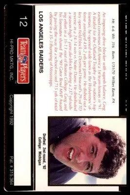 1992 Action Packed Rookie/Update Greg Skrepenak RC 12 Los Angeles Raiders