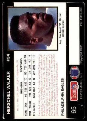 1992 Action Packed Rookie/Update Herschel Walker 65 Philadelphia Eagles