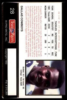 1992 Action Packed Rookie/Update Kevin Smith RC 28 Dallas Cowboys