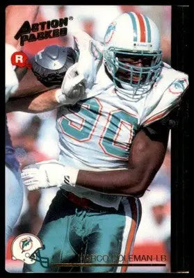 1992 Action Packed Rookie/Update Marco Coleman RC 42 Miami Dolphins