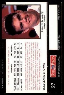 1992 Action Packed Rookie/Update Tommy Vardell RC 27 Cleveland Browns