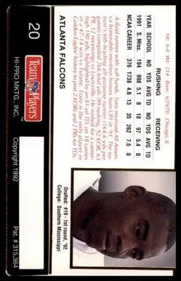 1992 Action Packed Rookie/Update Tony Smith RC 20 Atlanta Falcons