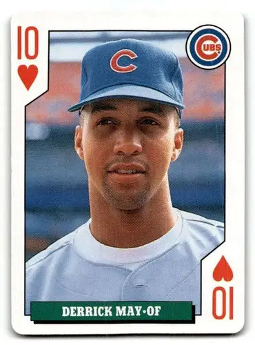 1992 Bicycle Rookies #10 Derrick May Chicago Cubs Baseball Cards NM- ID:62067 - Baseball Card Single