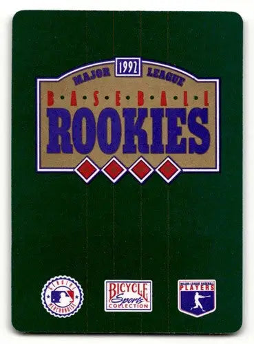 1992 Bicycle Rookies #10 Derrick May Chicago Cubs Baseball Cards NM- ID:62067 - Baseball Card Single