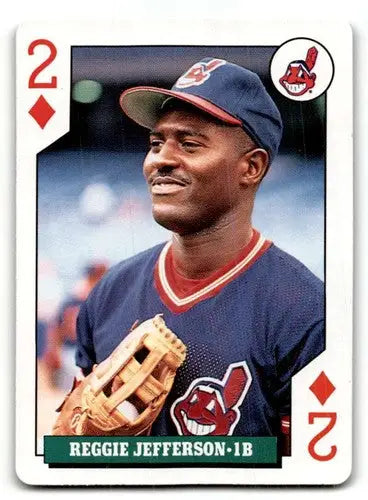 Reggie Jefferson Cleveland Indians baseball card with original gloss from 1992 Bicycle Rookies