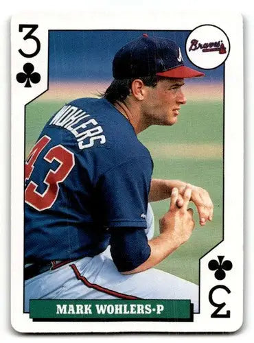 Original gloss Mark Wohlers baseball card featuring Atlanta Braves player in 1992 Bicycle Rookies