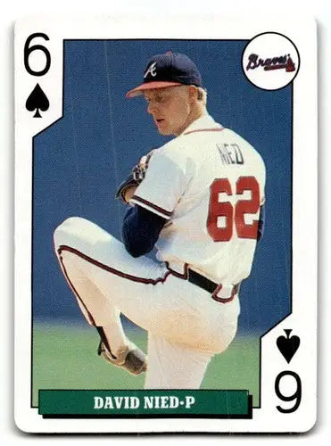 Original gloss David Nied Atlanta baseball card from 1992 Bicycle Rookies series