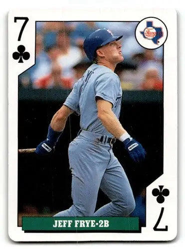 Original gloss Jeff Frye Texas Rangers baseball card from 1992 Bicycle Rookies series