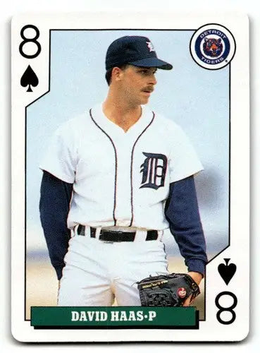 Original gloss Dave Haas Detroit Tigers baseball card from 1992 Bicycle Rookies series