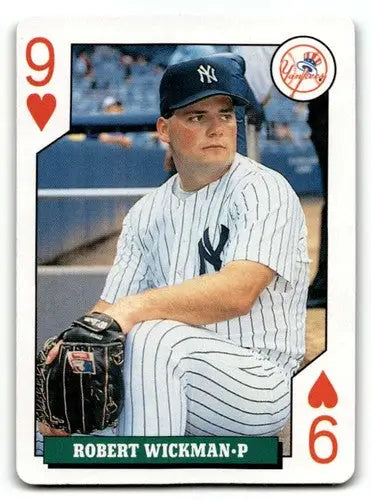 Original gloss Bob Wickman Yankees baseball card from 1992 Bicycle Rookies series