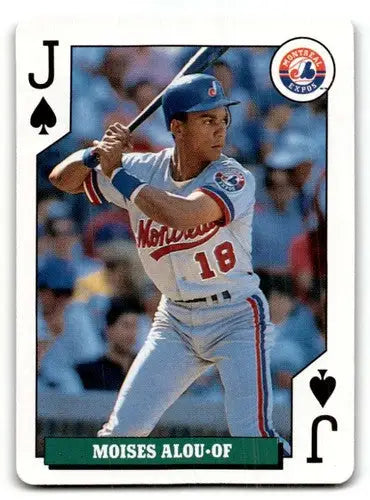 Original gloss Moises Alou Montreal baseball card from 1992 Bicycle Rookies NM