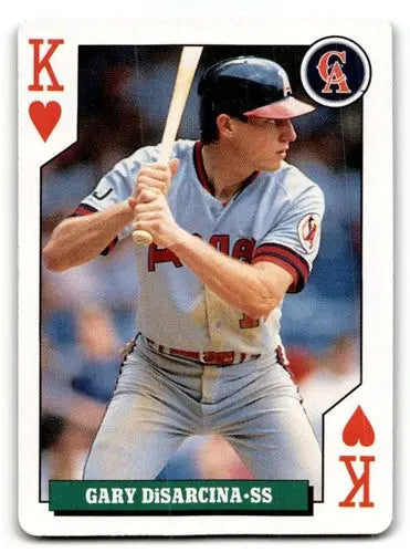 Gary DiSarcina baseball card from 1992 Bicycle Rookies original gloss featuring California Angels