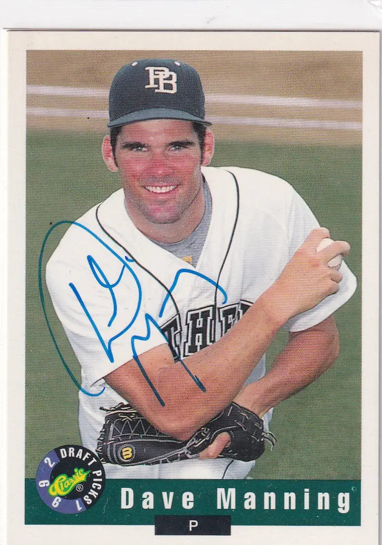 1992 CLASSIC #68 DAVE MANNING AUTO- TEXAS RANGERS