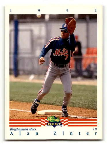 Vintage 1992 Classic Best Alan Zinter baseball card with original gloss Binghamton Mets