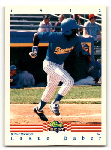 Original gloss of LaRue Baber baseball trading card from 1992 Classic Best series