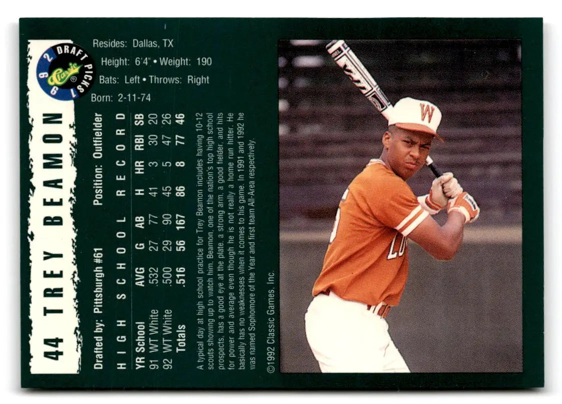 1992 Classic Draft Picks #44 Trey Beamon - Baseball Card Single
