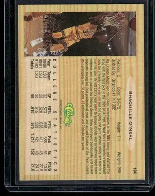 1992 Classic Flashbacks Shaquille O’Neal #104 Basketball - Basketball Card Single