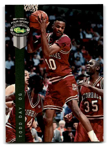 Original gloss Basketball trading card from 1992 Classic Four Sport series featuring Todd Day