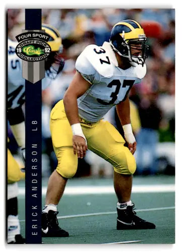 Original gloss Football trading card from 1992 Classic Four Sport series featuring Erick Anderson near mint Chiefs
