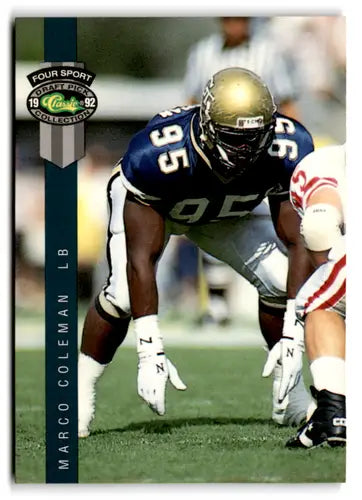 Football trading card from 1992 Classic Four Sport featuring Marco Coleman Dolphins