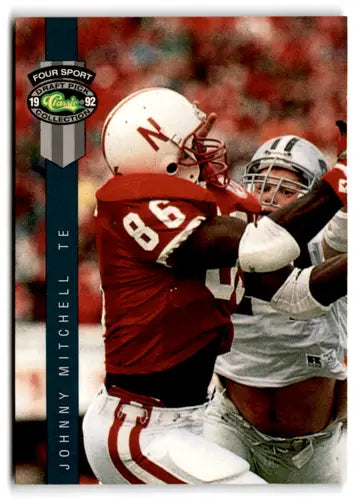 Original gloss 1992 Classic Four Sport Johnny Mitchell Football Trading Card near mint
