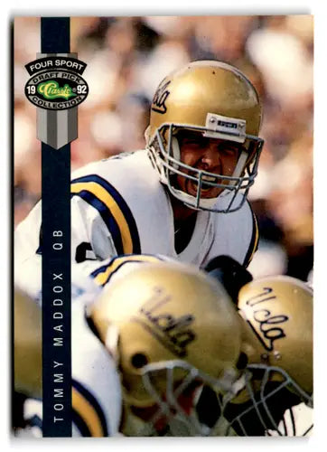 Original gloss 1992 Classic Four Sport Tommy Maddox football card in near mint condition