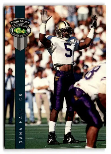 Dana Hall football card from 1992 Classic Four Sport collection, Near Mint condition