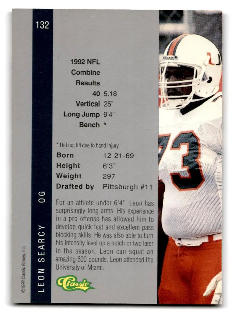 1992 Classic Four Sport #132 Leon Searcy - Football Card Single