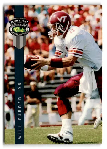 Football trading card from 1992 Classic Four Sport series featuring Will Furrer